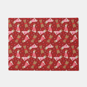 Happy Valentines Day Welsh Wire Fox Terrier Dogs Doormat