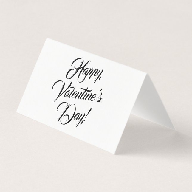 Happy Valentine's Day white black elegant script (Front)