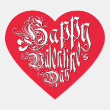 Happy Valentine's Day white red whimsical romantic