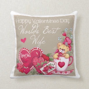 Happy Valentines Day Wife Pillow
