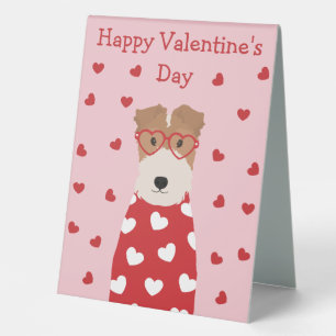 Happy Valentines Day Wire Fox Terrier Dog