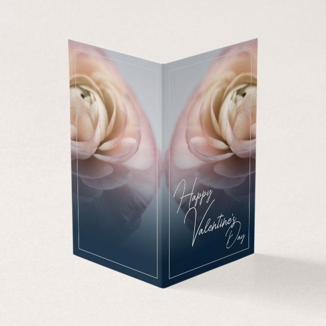 Happy Valentine's Day with big pink rose (Outside)