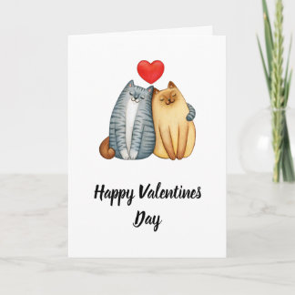 Happy Valentines Day With Cats Holiday Card