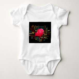 Happy Valentine's Day With Elegant Red Roses Baby Bodysuit