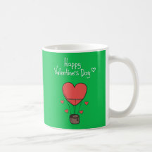 Happy valentine's day with heart mug