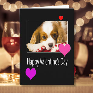 Happy Valentine's Day With Hearts And Dog Card