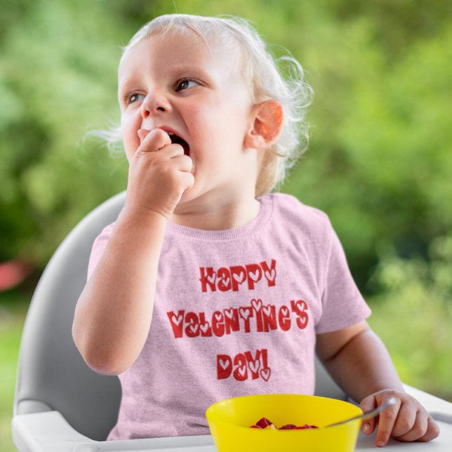 Happy Valentine's Day with Hearts Baby T-Shirt (Happy Valentine's Day with Hearts Baby T-Shirt)