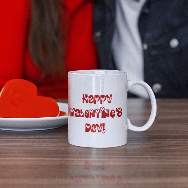 Happy Valentine's Day with Hearts Coffee Mug (Happy Valentine's Day with Hearts Coffee Mug)