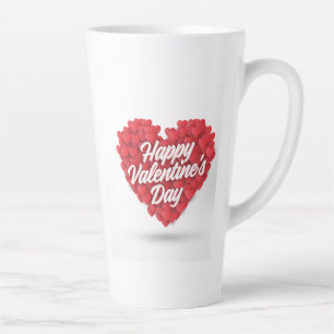 Happy Valentine's Day with Hearts Design-23056 Latte Mug