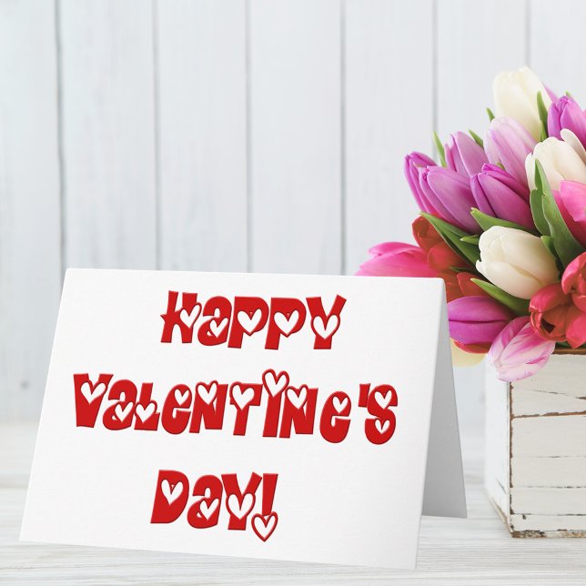 Happy Valentine's Day with Hearts Holiday Card (Happy Valentine's Day with Hearts Holiday Card)