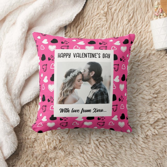Happy Valentine's Day With Love Card Cushion (Blanket)
