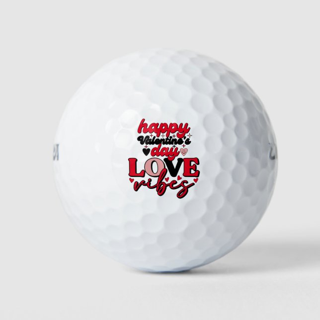 Happy Valentine's Day with Love  Golf Balls (Front)