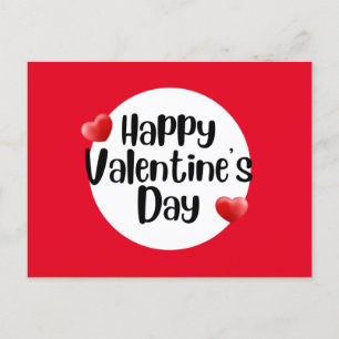 Happy Valentine's Day with love red heart Postcard