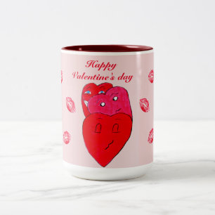 HAPPY VALENTINES DAY WITH LOVE Two-Tone COFFEE MUG
