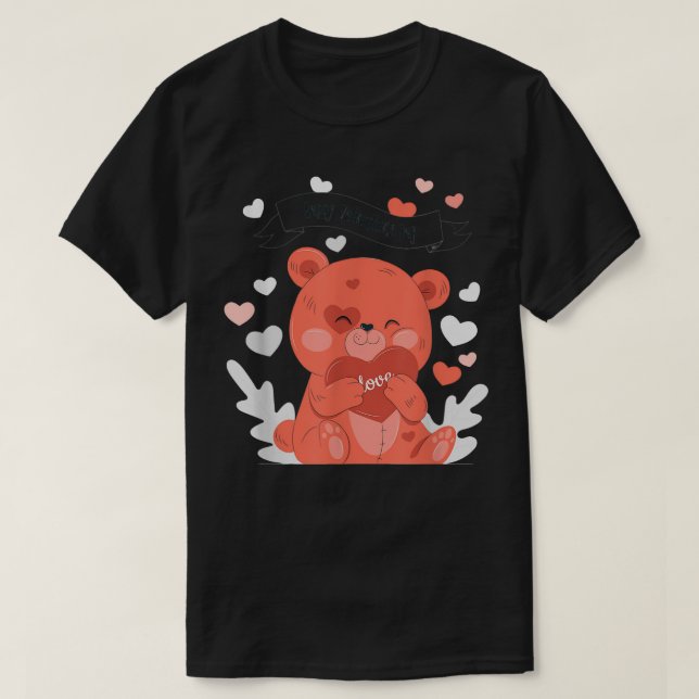 Happy Valentines Day With Lovely Bear Sweet Love G T-Shirt (Design Front)