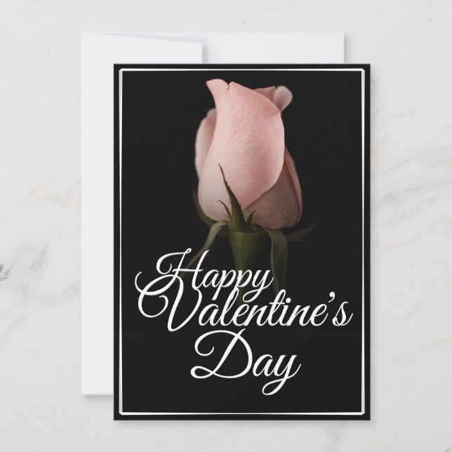 Happy Valentine's Day with pink rose (Front)