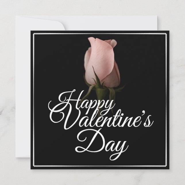 Happy Valentine's Day with pink rose (Front)