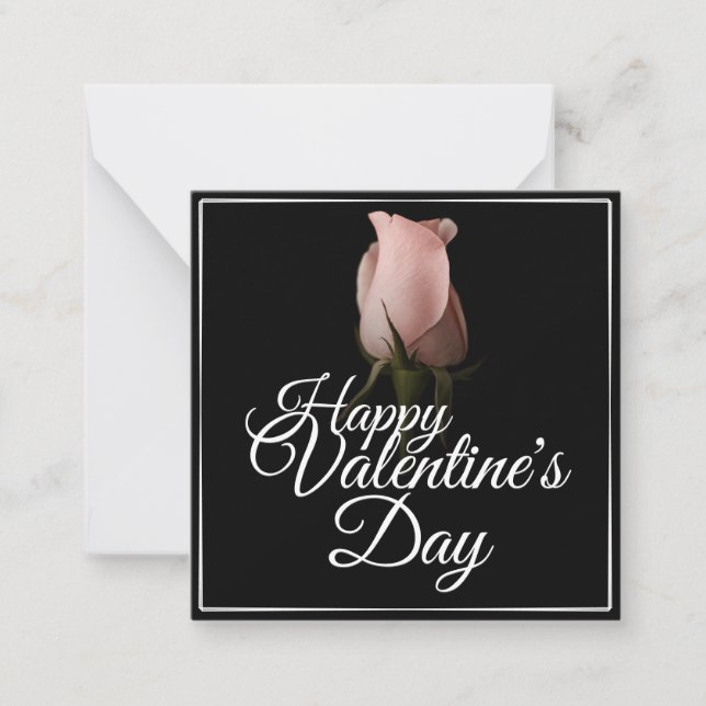 Happy Valentine's Day with pink rose Card (Front)