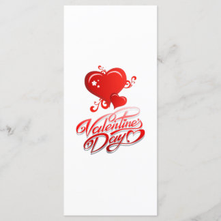 happy valentines day with red hearts menu