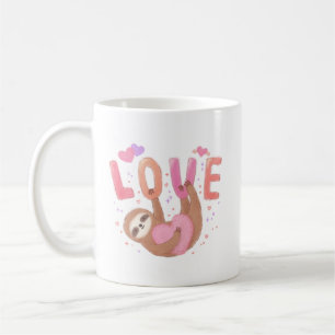 Happy Valentine's Day with Sloth Coffee Mug