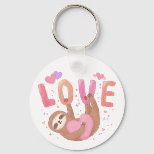 Happy Valentine's Day with Sloth Key Ring