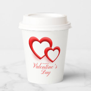 Happy Valentine's Day with Two Hearts-23540 Paper Cups