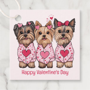 Happy Valentines Day Yorkie Dogs Favour Tags