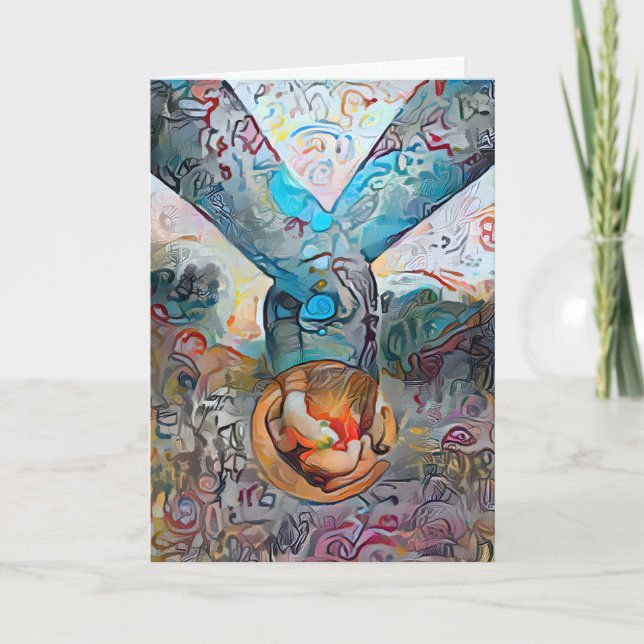 Happy Valentine's Day Your Words Holding Hands Holiday Card (Front)