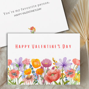 Happy Valentines for Husband - Flowers and Love Holiday Card