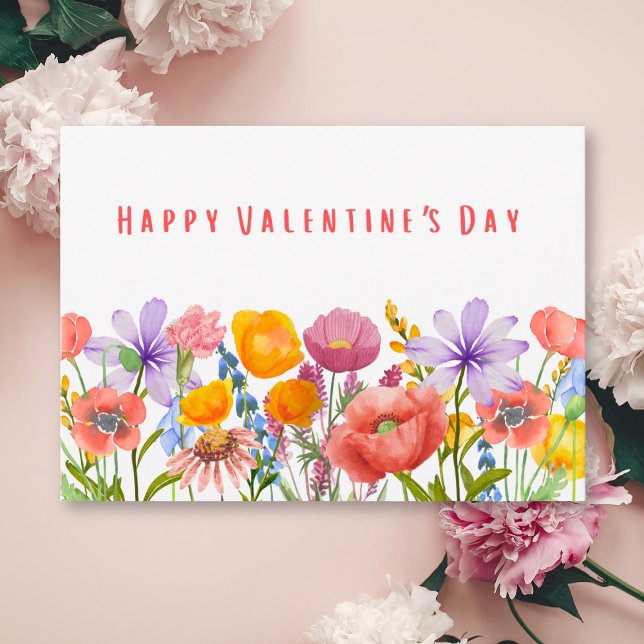 Happy Valentines for Wife - Sweet Flowers and Love Holiday Card (Creator Uploaded)