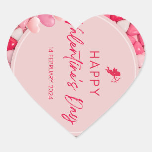 Happy Valentine's Hearts day Heart Sticker
