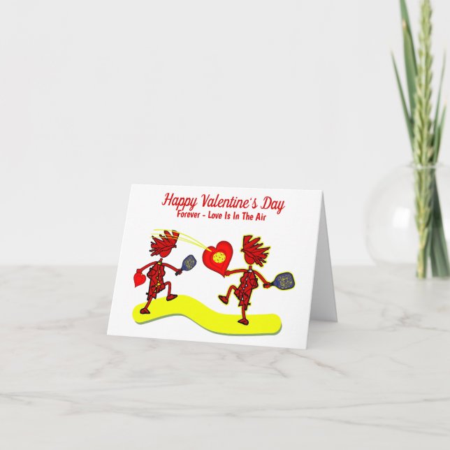 Happy Valentine's Joyful Pickleball Greeting Card (Front)