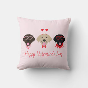 Happy Valentines Labrador Retriever Dogs Cushion