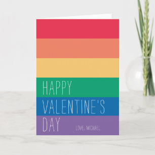 Happy Valentine's LGBTQ Rainbow Valentine Holiday Card