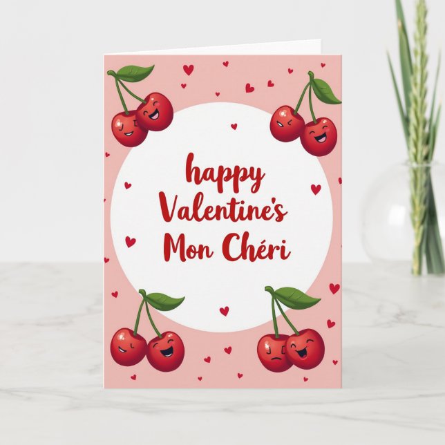 Happy Valentines Mon Cheri Card (Front)