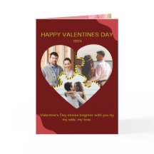 Happy Valentines Photo Folded Greeting Card