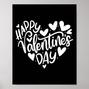 Happy Valentines Red Heart Women Girl Men Outfit Poster