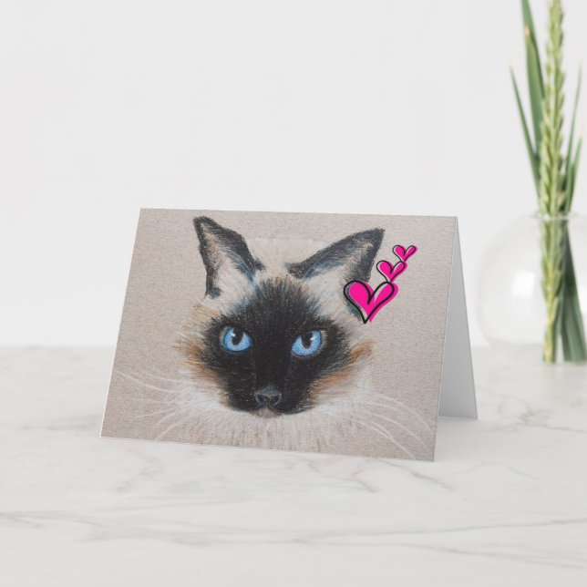 Happy Valentine's Siamese Holiday Card (Front)