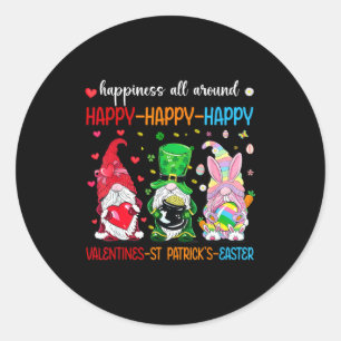 Happy Valentines St Patrick Day Easter Day Holiday Classic Round Sticker
