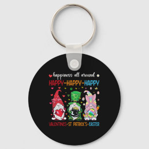 Happy Valentines St Patrick Day Easter Day Holiday Key Ring