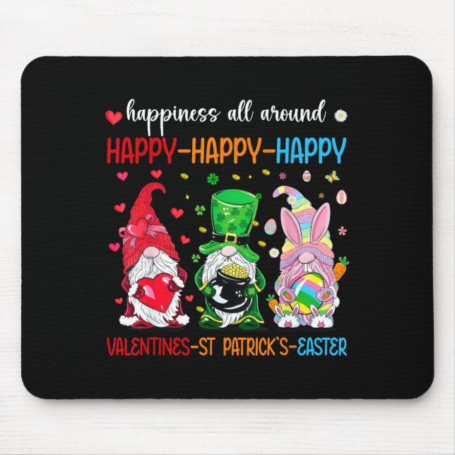 Happy Valentines St Patrick Day Easter Day Holiday Mouse Pad (Front)