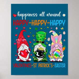 Happy Valentines St Patrick Day Easter Day Holiday Poster