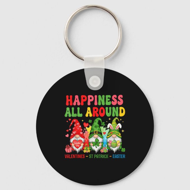 Happy Valentines St Patrick Easter Happy Holiday G Key Ring (Front)
