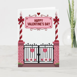 Happy Valentines Striped Gate Card