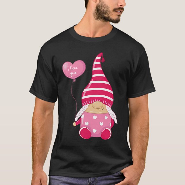Happy Valentineu2019s Day Female Gnome I Love You T-Shirt (Front)