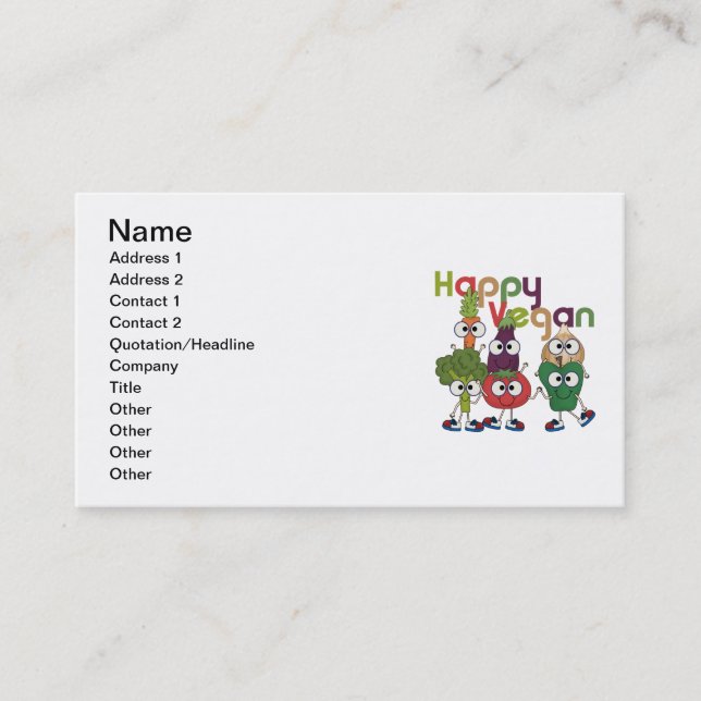Happy Vegan Business Card (Front)