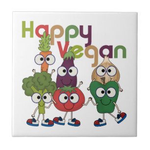 Happy Vegan Ceramic Tile