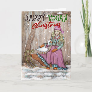 Happy Vegan Christmas, Cute  Card