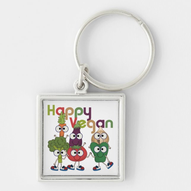 Happy Vegan Key Ring (Front)