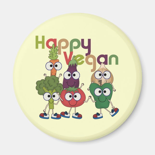 Happy Vegan Magnet (Front)